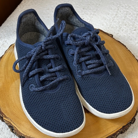 allbirds Shoes - Allbirds Womens Tree Runners TR Running Shoes Lace Up Navy Blue White Size 7